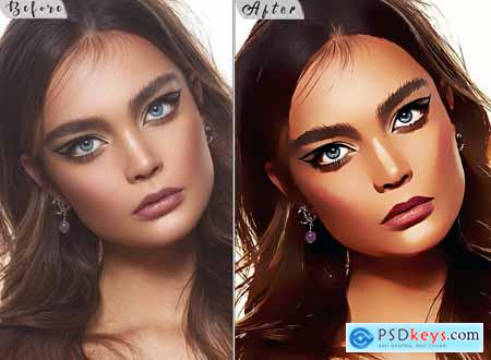 3 Vector Cartoon painting Photoshop Action