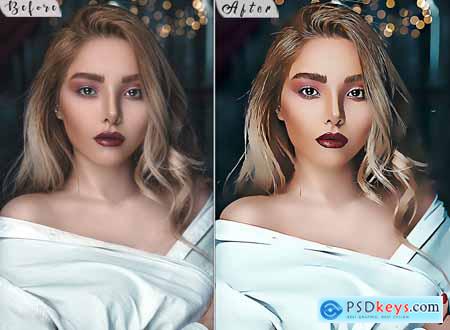 3 Vector Cartoon painting Photoshop Action