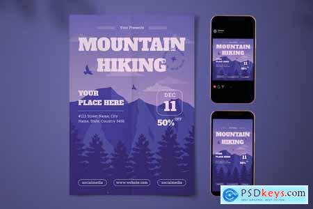 Mountain Hiking Flyer Set