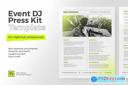 Event DJ Press Kit Template