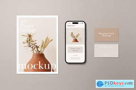 Paper and iPhone 14 Pro Mockup