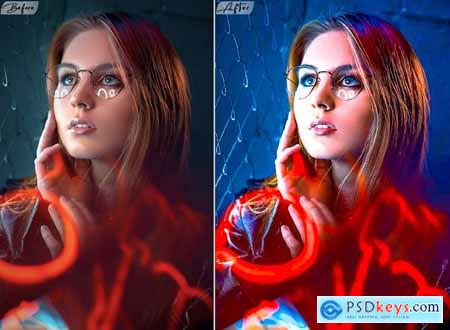Neon Portrait Photoshop Action