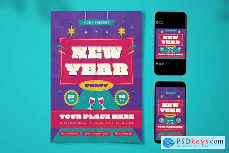 New Year Party Flyer Set #12