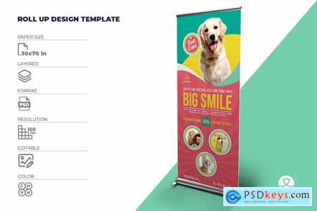Pet Care Center Signage Banner Roll Up Template