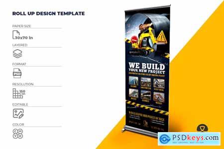 Construction Business Signage Roll Up Template