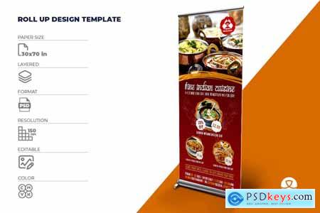 Indian Restaurant Signage Banner Roll Up Template