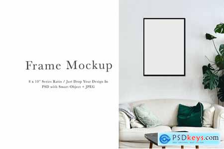 Frame Mockup #2359, Black Portrait Frame, Interior