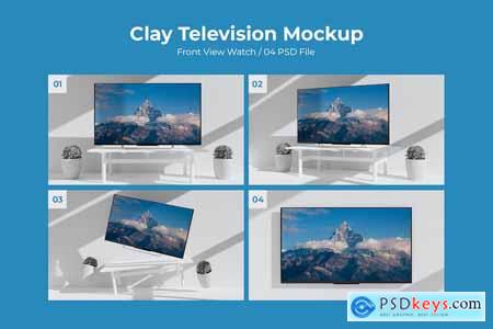 Clay Television Mockup