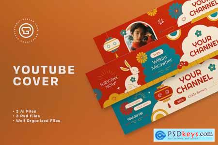 Flat Design Lunar New Year YouTube Cover