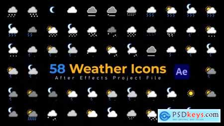 Weather Icons - 58 Pack 42790062