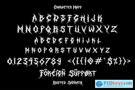 Rusted Sabbath Black Metal Font