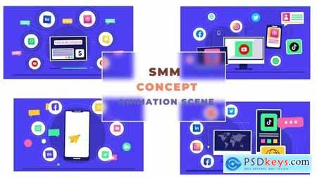 Social Media Marketing Concept Animation Scene 42854124