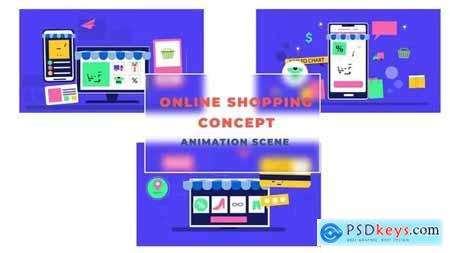 Online Shopping Concept Animation Scene 42854209