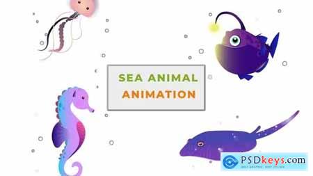 Aquatic Sea Animals Animation Scene 42854739