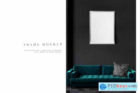 Frame Mockup #2611, White Portrait Frame, Interior