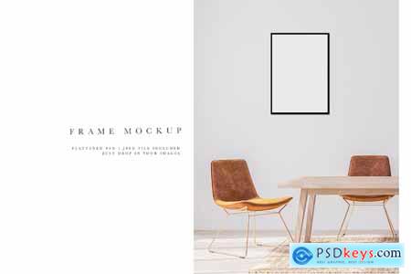 Frame Mockup #2632, Black Portrait Frame, Interior