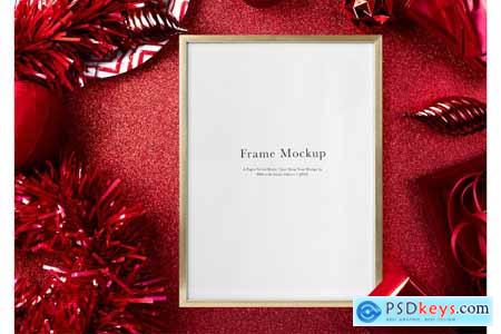 Frame Mockup #2720, Gold Landscape Frame Christmas