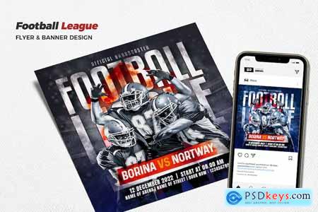 Football League Flyer And Social Media Promotion