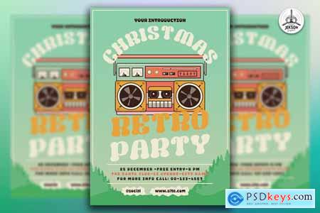 Retro Christmas Music Party Flyer