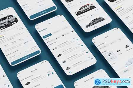 Rent Car, Rental Vehicle & Automobile Store App UI
