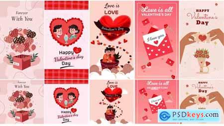 Valentine's Day Instagram Stories & Posts - Cartoon Animation pack 42894665