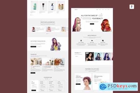 Hair Coloring UI Template Website