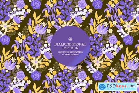 Diamond Floral Vector Pattern