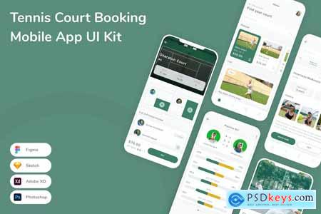 Tennis Court Booking Mobile App UI Kit
