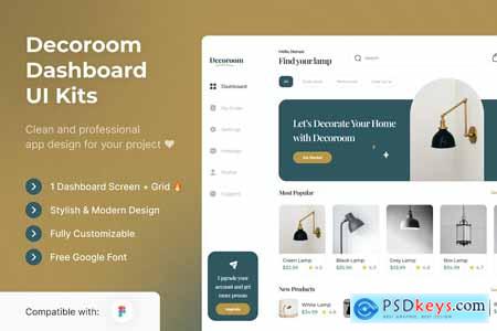 Decoroom Dashboard UI Kits Template