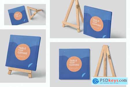 Square Table Top Canvas Mockups