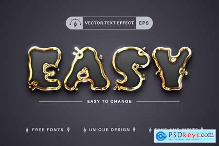 Splatter Gold - Editable Text Effect, Font Style