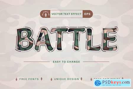 Battle - Editable Text Effect, Font Style