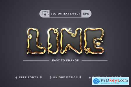 Splatter Gold - Editable Text Effect, Font Style