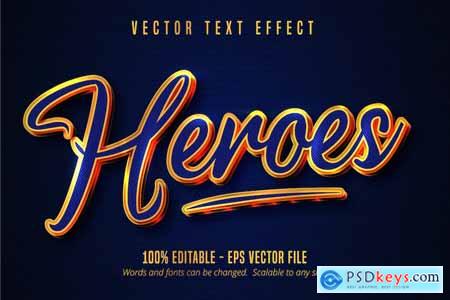 Heroes - Editable Text Effect, Gold Font Style