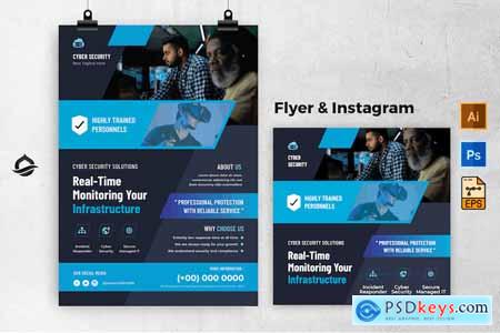 Cyber Security Solution Flyer & Instagram Post