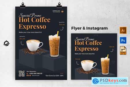 Special Promo Hot Coffee Flyer & Instagram Post