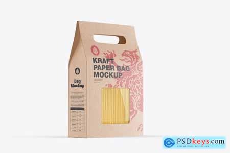 Food Paper Bag with Plastic Window Mockup