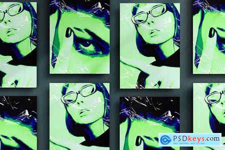 Green and Blue Art Pop PSD Photo Effect