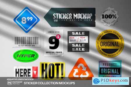 Sticker Collection Shape Mockups