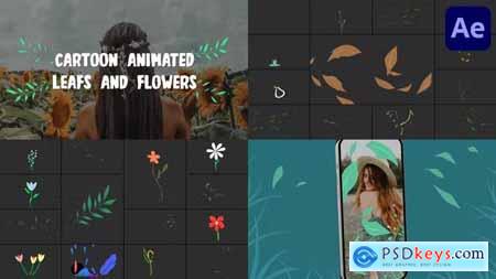 Cartoon Animated Leafs And Flowers for After Effects 43360764