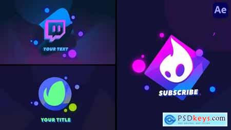 2D Cartoon Neon Logo Animations [After Effects] 43300822