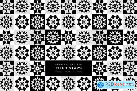Tiled Stars Vector Seamless Pattern