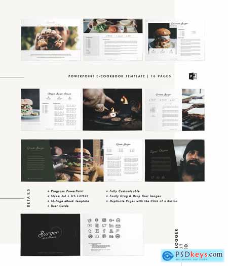 eBook Template Cookbook 16 Pages PowerPoint