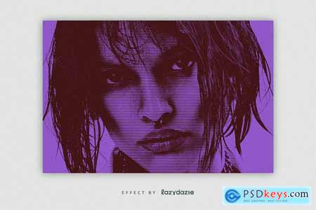 Grungy Halftone PSD Photo Effect