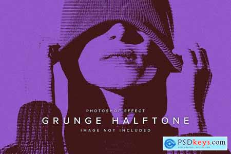 Grungy Halftone PSD Photo Effect