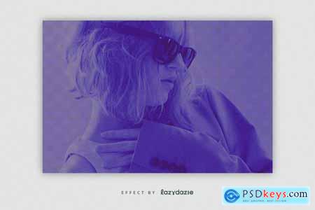 Blue Toned Risograph PSD Photo Effect