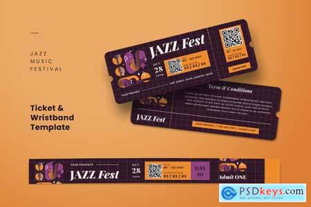 Jazz Music Festival Ticket & Wristband Set
