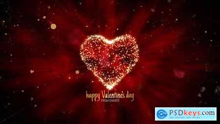 Perfect Happy Valentines Day Heart Greetings With Glitter. 43388224