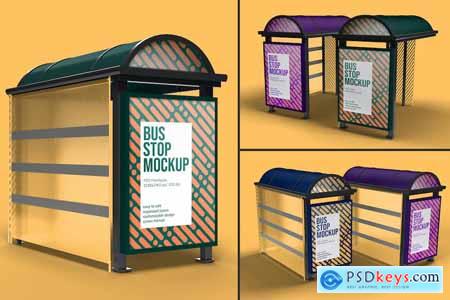 Bus Stop Mockup with editable background