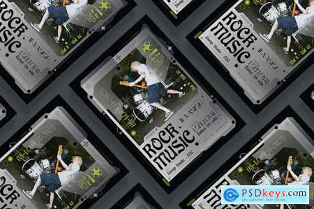 Rock Music Concert Flyer Template Set